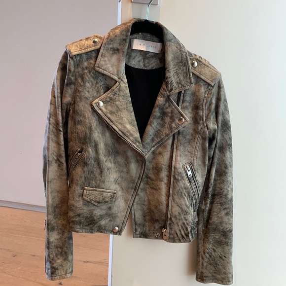 Iro ashville leather tie dye gray jacket size 38